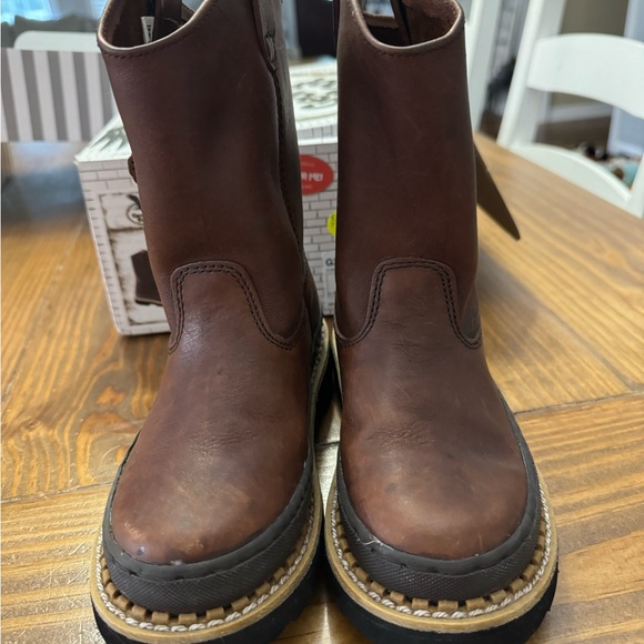 Georgia Boot Kids Brown Leather Boots - Picture 1 of 5
